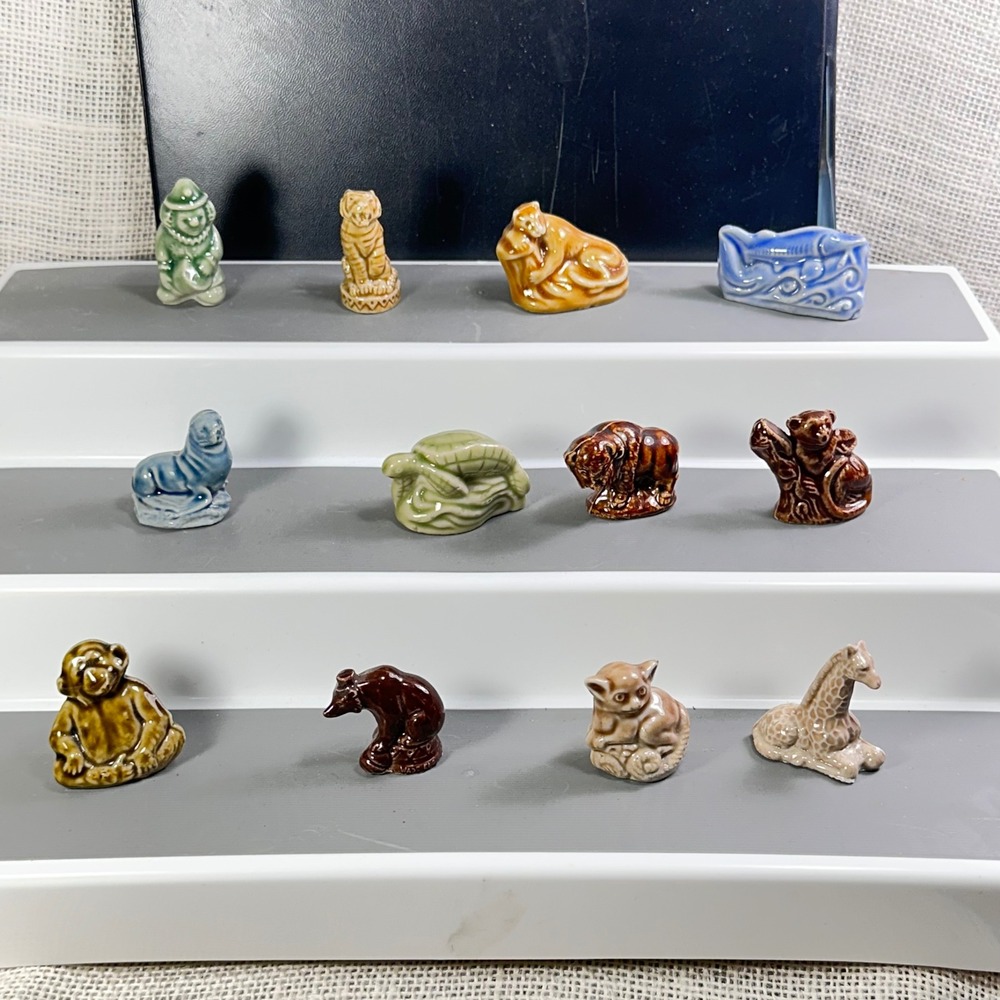 Vintage Wade Whimsies Lot 12 Red Rose Tea Animal Figurines England Mixed